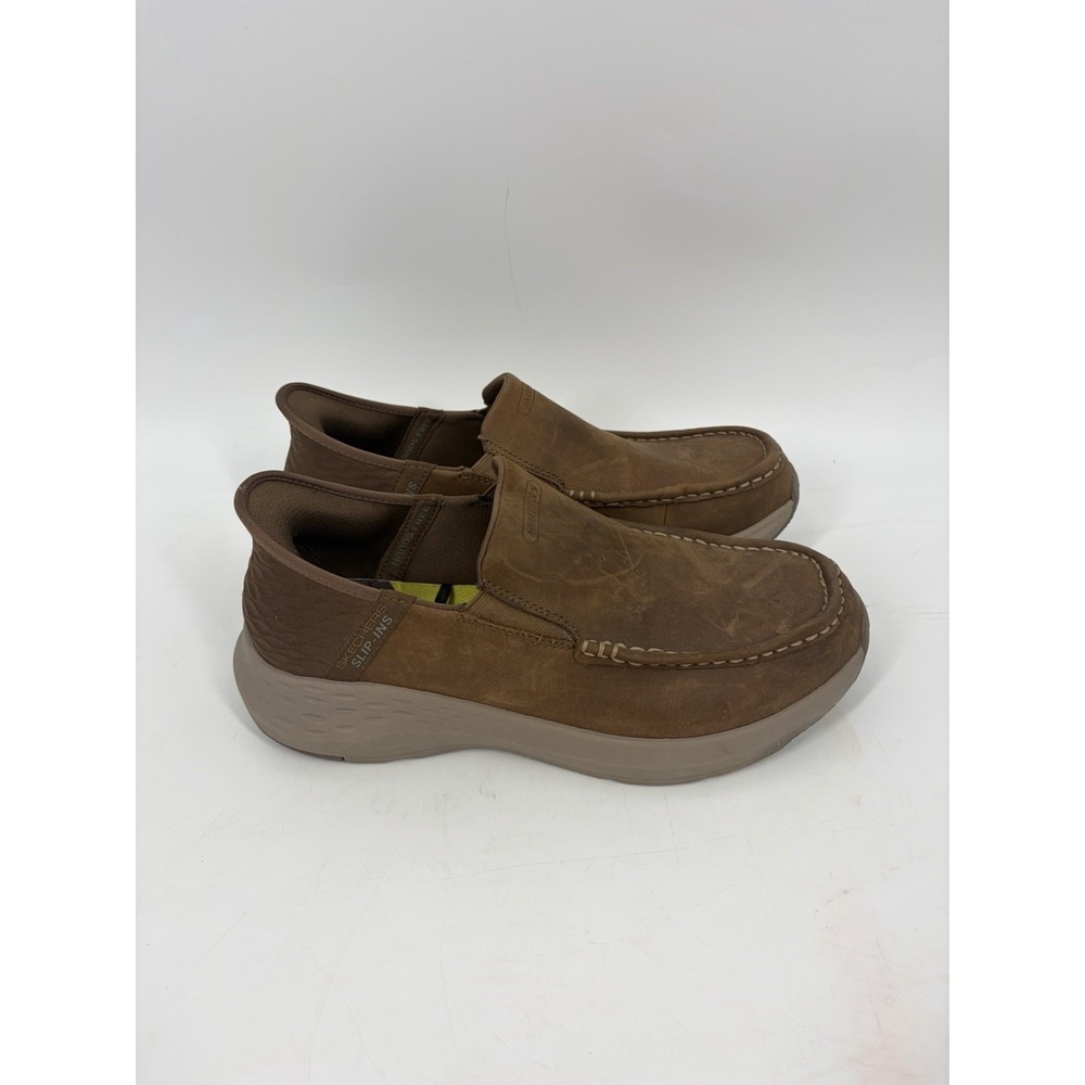 Skechers Shoes Mens 9 Slip-ins Parson Oswin Brown Leather Slip On 204866